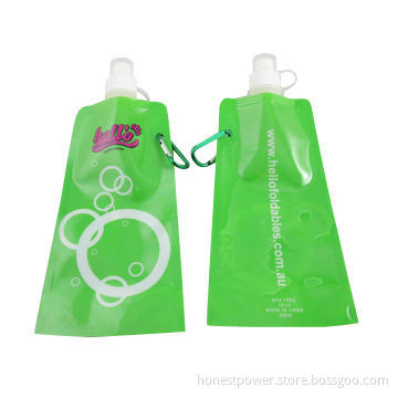 Flat Water Bottles with Green Background, BPA Free, Customized Logos Available